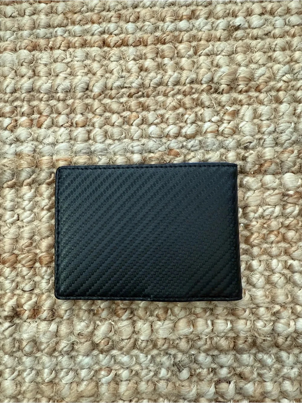 Zitahli Carbon Black & Blue Money Clip Wallet for Men Bifold RFID Blocking